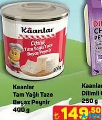 KAANLAR TAM YAĞLI TAZE BEYAZ PEYNİR 400 G fiyat ve kampanya bilgisi